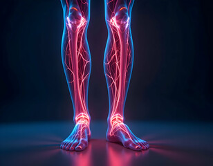 Human Leg Anatomy: Vascular System Visualization