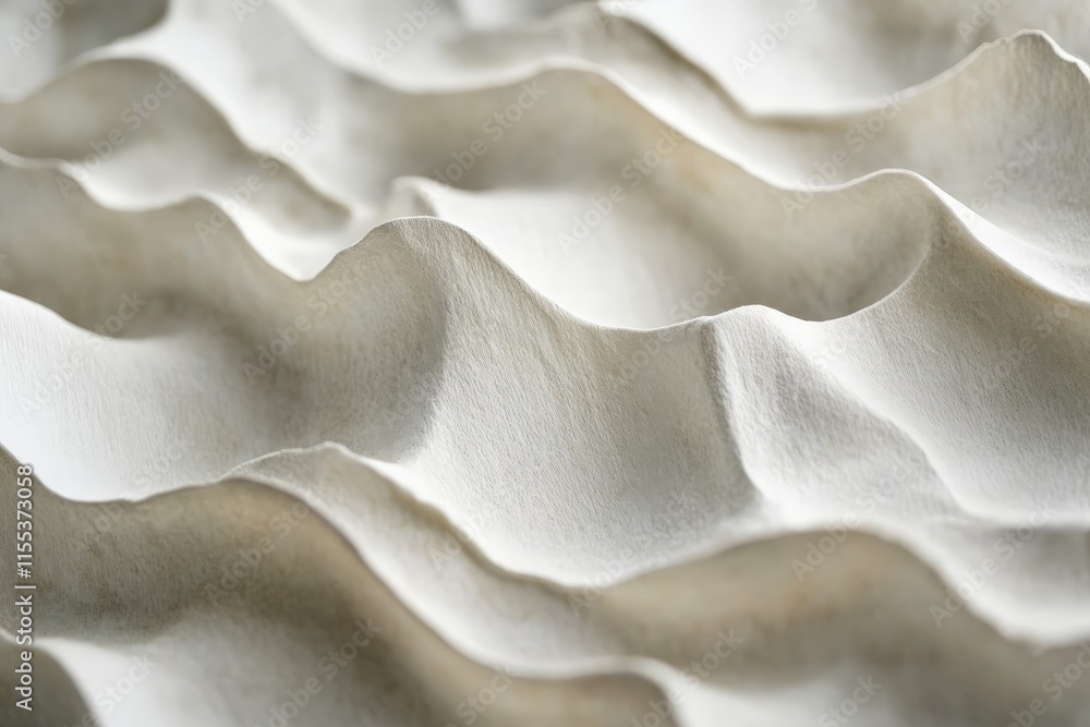 Aufkleber An abstract display of fabric waves with soft, curving forms that evoke a sense of serenity and calm, creating a soothing visual appeal.