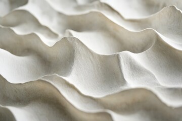 An abstract display of fabric waves with soft, curving forms that evoke a sense of serenity and calm, creating a soothing visual appeal.