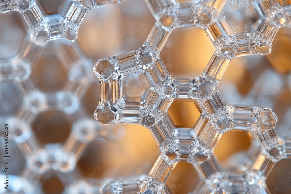 Leinwandbilder a close-up image showcasing a complex geometric pattern resembling a crystal structure, highlighting