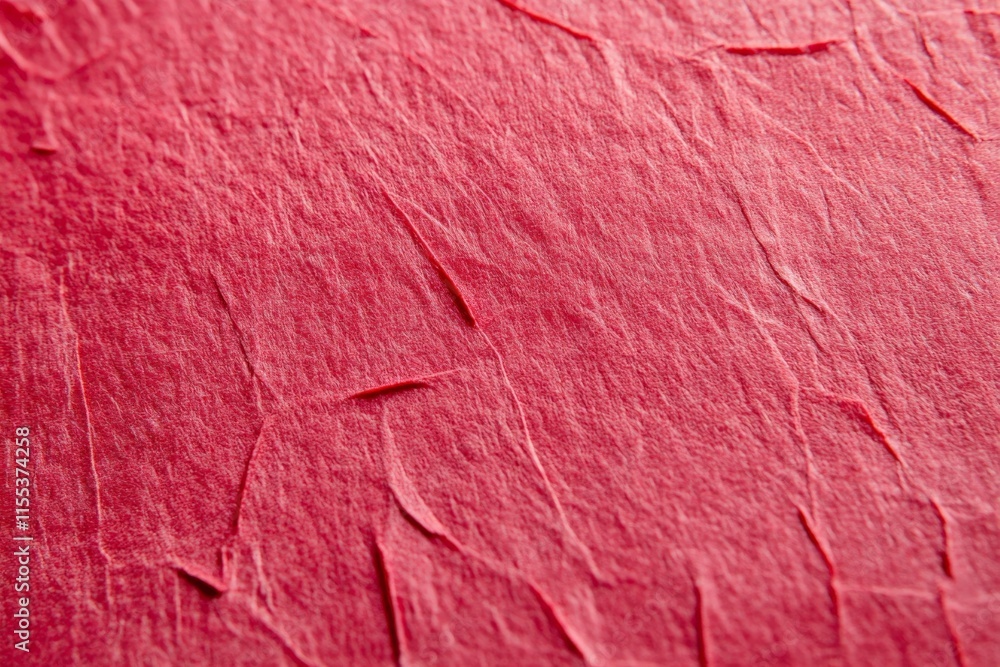 Poster A close view of a textured pink surface composed of delicate, visible paper layers, evoking an artistic sense of depth and nuance in its appearance.