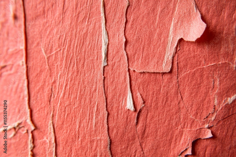 Poster this image reveals a complex flaky pink surface, capturing layered textures and subtle lighting effe