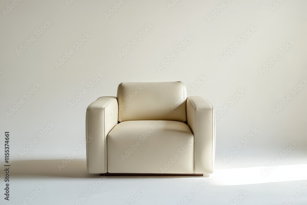 Aufkleber a classic ivory armchair with plush cushions sits in soft natural light, creating an inviting and se