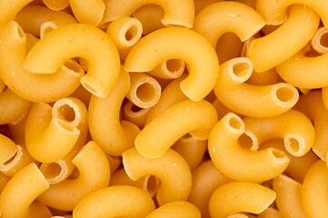 Close up of uncooked macaroni