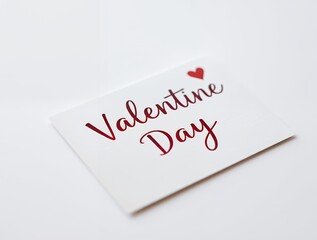 Red Valentine Day Card Simple Design White Background