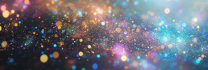 Abstract colorful glitter bokeh background.