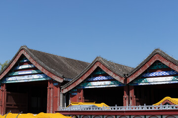 Fototapeta premium Ancient architecture of Houhu dockyard, Summer Palace, Beijing, China