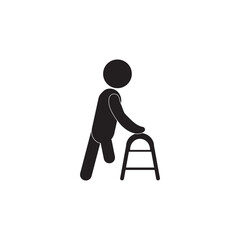 Disabled person badge icon, vector illustration 