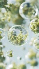Digital technology seaweed cell molecules abstract graphic poster background