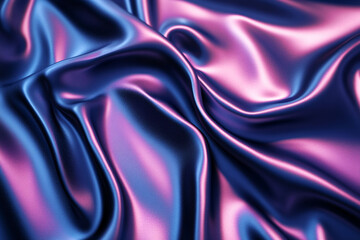 Obraz premium Abstract background of iridescent fabric in shades of purple and blue. Luxurious and elegant, this image is perfect for fashion, beauty, and design projects.