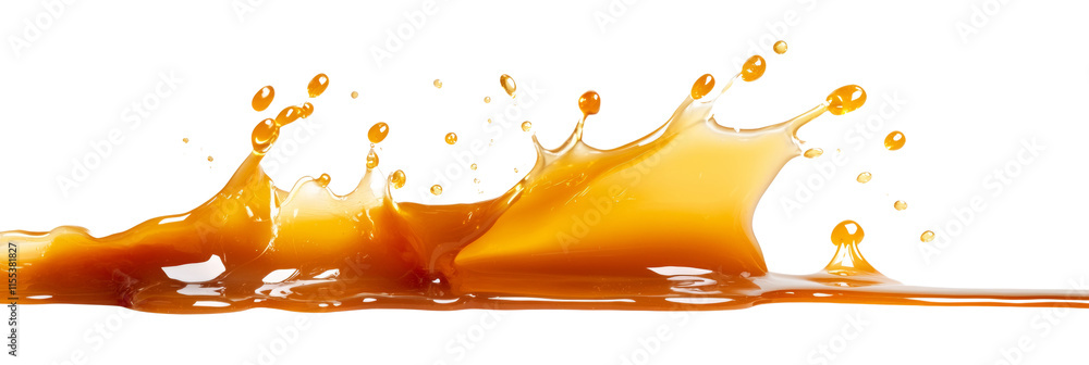 Poster caramel splash isolated transparent background