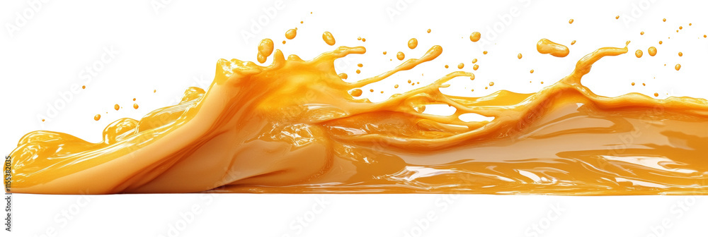 Poster caramel splash isolated transparent background