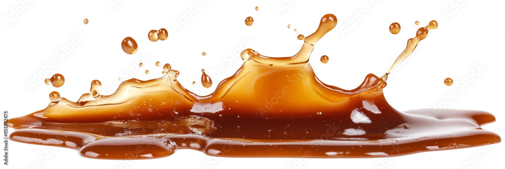 Poster caramel splash isolated transparent background