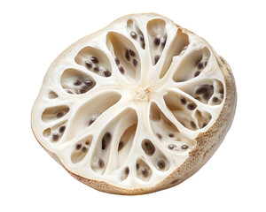 Cross-section of Dried Fruit with Seeds Isolated On A White Background, PNG Transparent