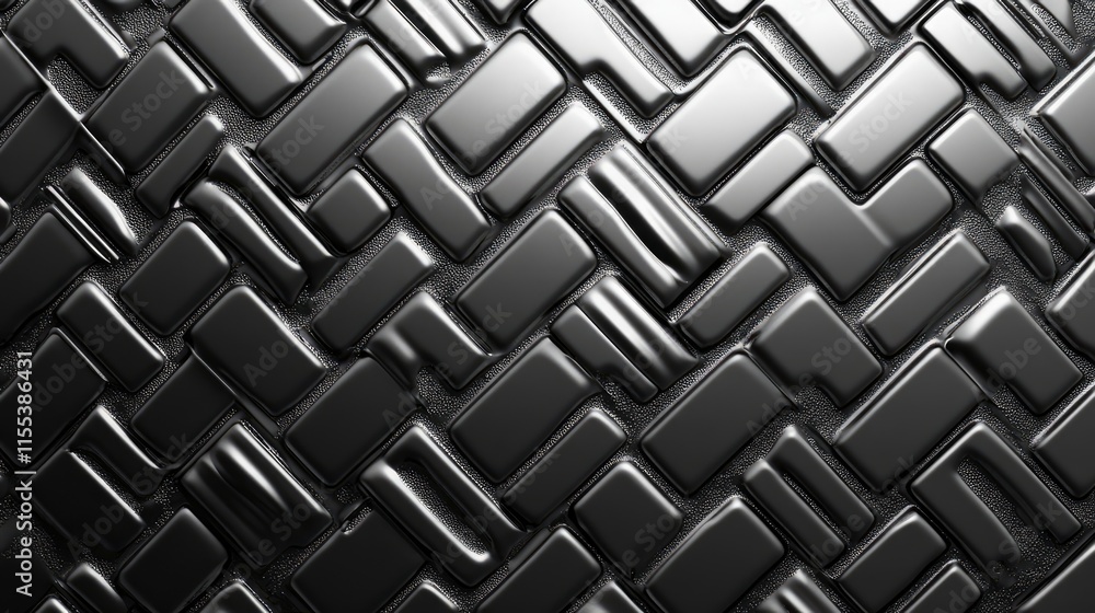Poster sleek polished stainless steel textured background with intricate geometric patterns for modern desi