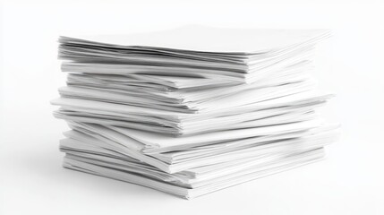 Stack of neatly organized magazines with pages fanned out against a clean white background for editorial and publishing themes