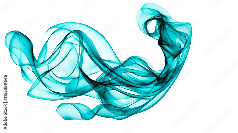 Wall mural vivid electric blue and turquoise abstract background. smooth silk texture with a luminous glow. gen