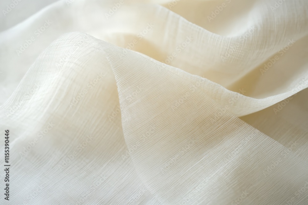 Fototapete a close-up of soft cream fabric with flowing waves, highlighting the texture and smoothness. perfect