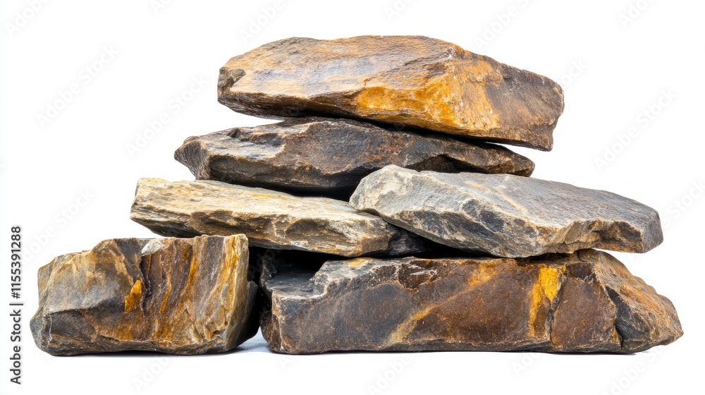 Poster stack of smooth natural stones arranged creatively on a white background symbolizing balance tranqui