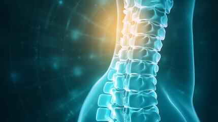 Advanced spinal health illustration emphasizes vertebral alignment, highlighting innovative back care techniques for improved posture and pain relief.