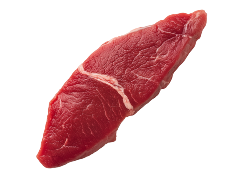 piece of raw beef steak, fresh red lean beef meat, cutout png