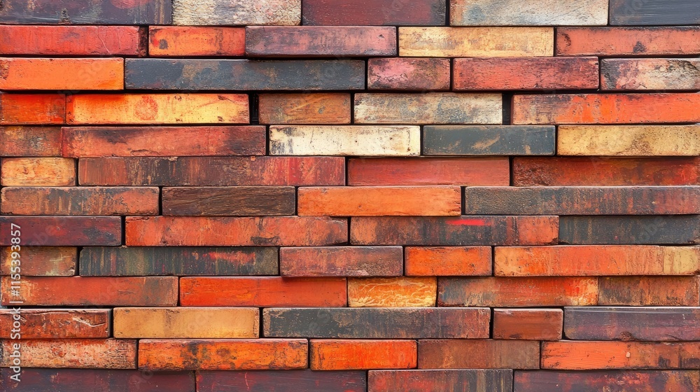 Poster textured arrangement of weathered red bricks showcasing rustic warmth and character suitable for bac