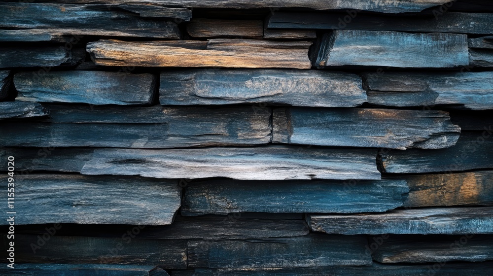 Poster textured wooden wall with dark tones showcasing natural patterns and grain for design and architectu