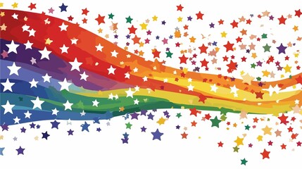 Patriotic American Flag Rainbow with Stars Decoration Image
