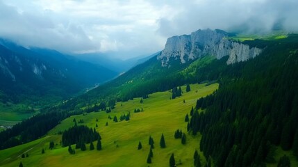 Obraz premium Majestic Mountain Valley Landscape