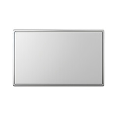 3D Rectangular Blank Label with a Metallic Silver Finish Isolated on Transparent Background