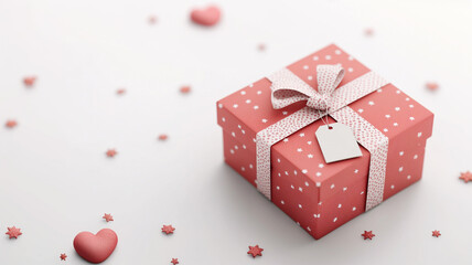gift box with tag isolated on a white background