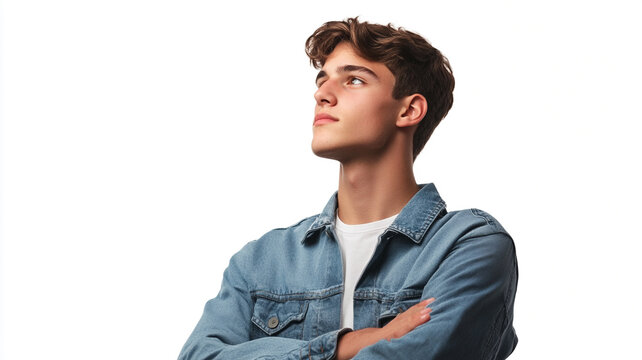a confident young man isolated on a white background