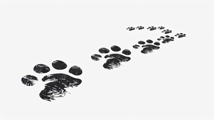 Furry Cat Dog Paw Fluffy Trail Icon for Pets