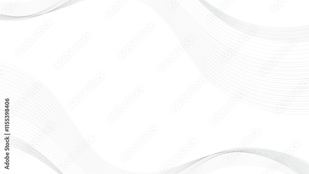 Poster white background with elegant wavy lines frame. digital future technology concept. wave lines patter