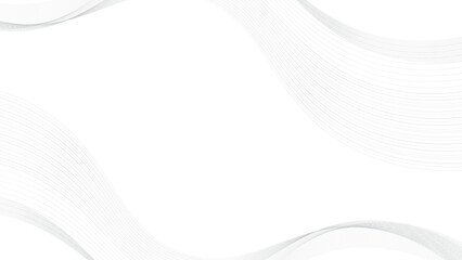 White background with elegant wavy lines frame. Digital future technology concept. Wave lines pattern for poster, banner, wallpaper, and template design