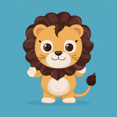 The Cute lion Cartoon illustration Design