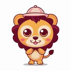 Obraz premium The Cute lion Cartoon illustration Design