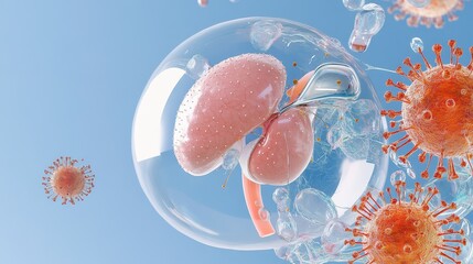 Protected Organism - Immune system, virus, protection, health, organ.