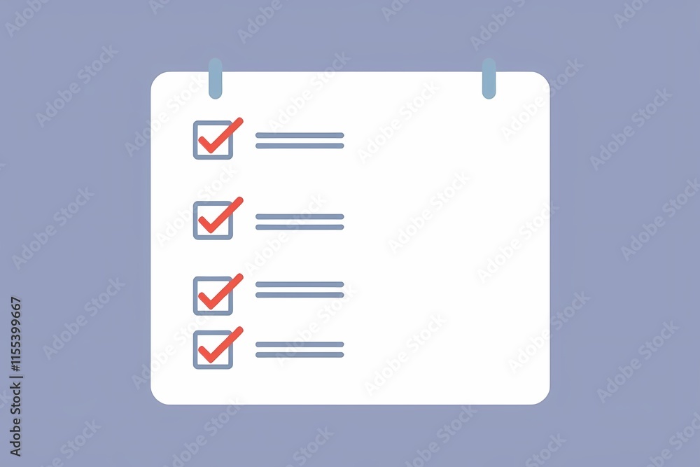 Poster completed to-do list: a clean and minimalist illustration of a checklist with all items marked compl