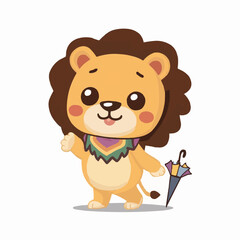 The Cute lion Cartoon illustration Design