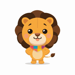 The Cute lion Cartoon illustration Design