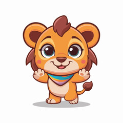 The Cute lion Cartoon illustration Design