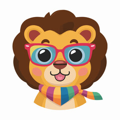The Cute lion Cartoon illustration Design