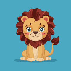 The Cute lion Cartoon illustration Design