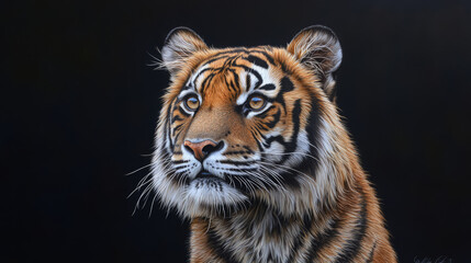 Fototapeta premium Sumatran Tiger: Majestic Portraits and Stunning Art Pieces
