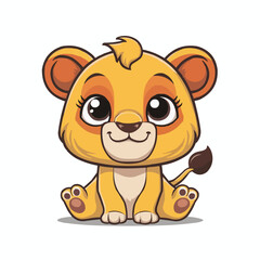 The Cute lion Cartoon illustration Design