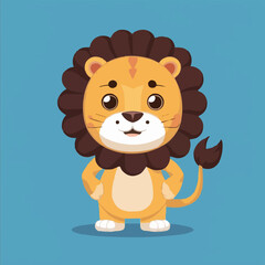 The Cute lion Cartoon illustration Design