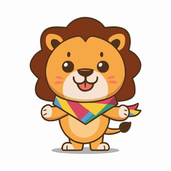 The Cute lion Cartoon illustration Design