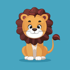 The Cute lion Cartoon illustration Design