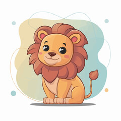 The Cute lion Cartoon illustration Design